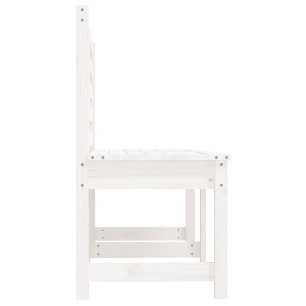 Hagebenk hvit 157,5 cm heltre furu