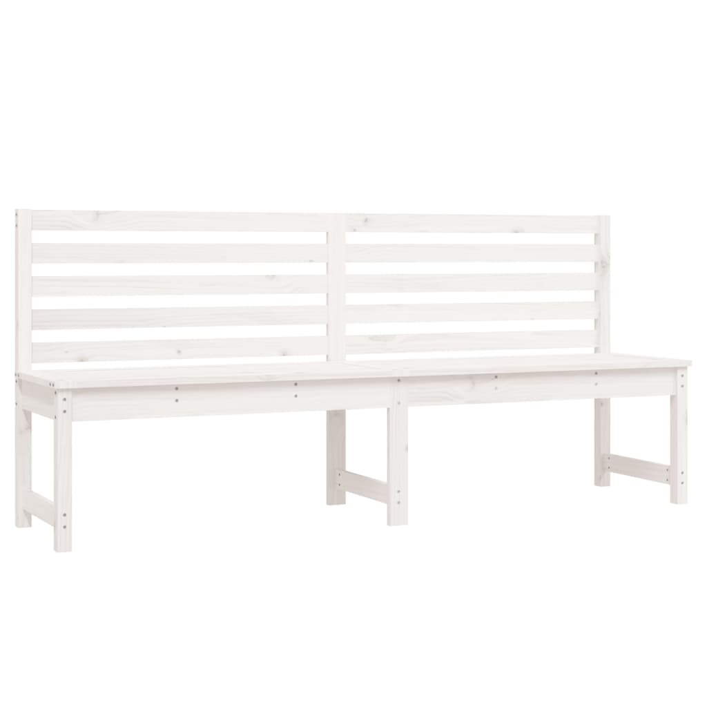 Hagebenk hvit 201,5 cm heltre furu