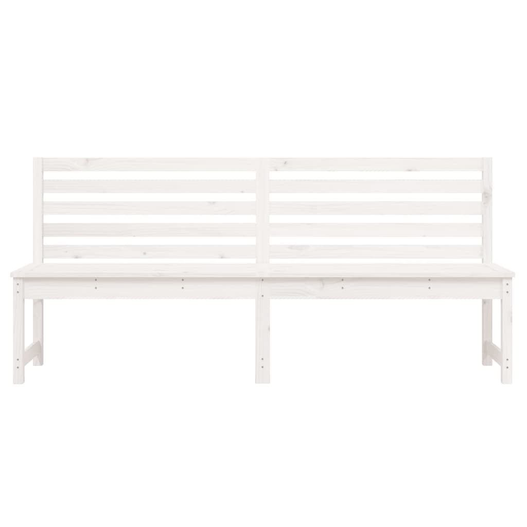 Hagebenk hvit 201,5 cm heltre furu