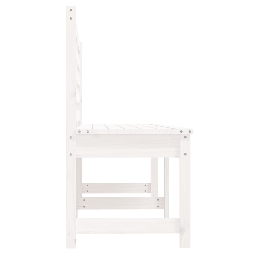 Hagebenk hvit 201,5 cm heltre furu