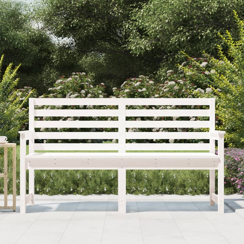 Hagebenk hvit 159,5x48x91,5 cm heltre furu