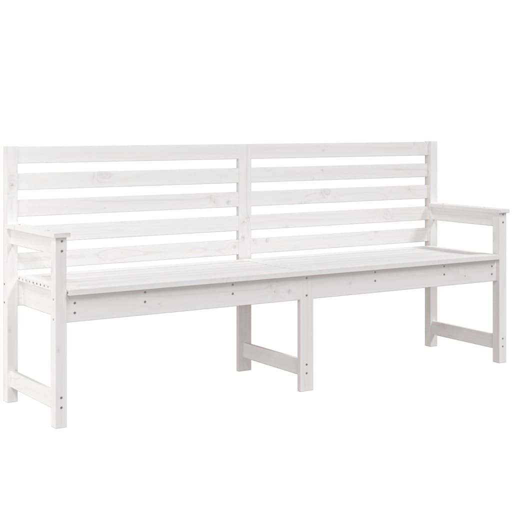 Hagebenk hvit 203,5x48x91,5 cm heltre furu