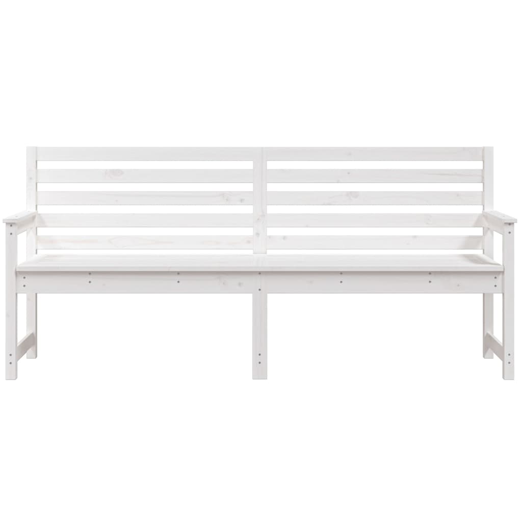 Hagebenk hvit 203,5x48x91,5 cm heltre furu