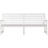 Hagebenk hvit 203,5x48x91,5 cm heltre furu