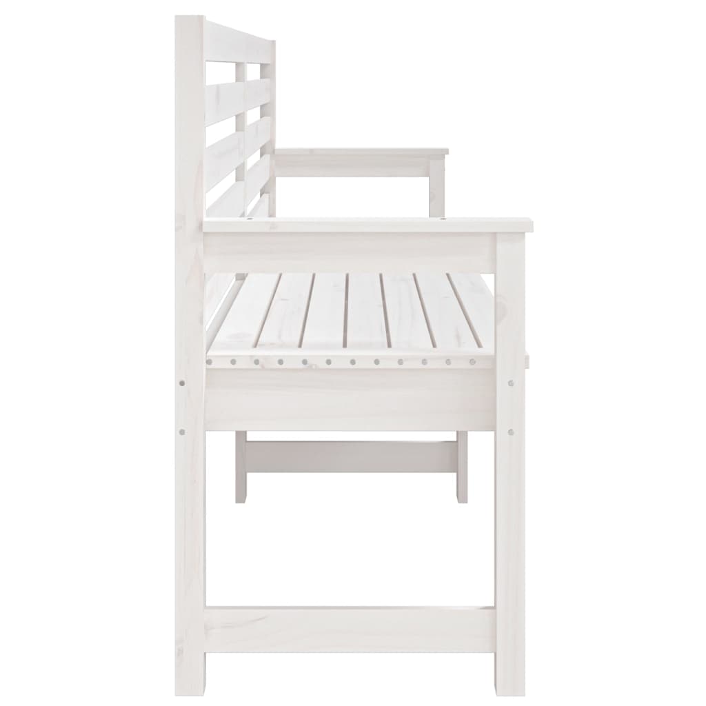 Hagebenk hvit 203,5x48x91,5 cm heltre furu
