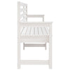 Hagebenk hvit 203,5x48x91,5 cm heltre furu