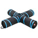 Kattetunnel 4-veis svart og blå 132 cm polyester