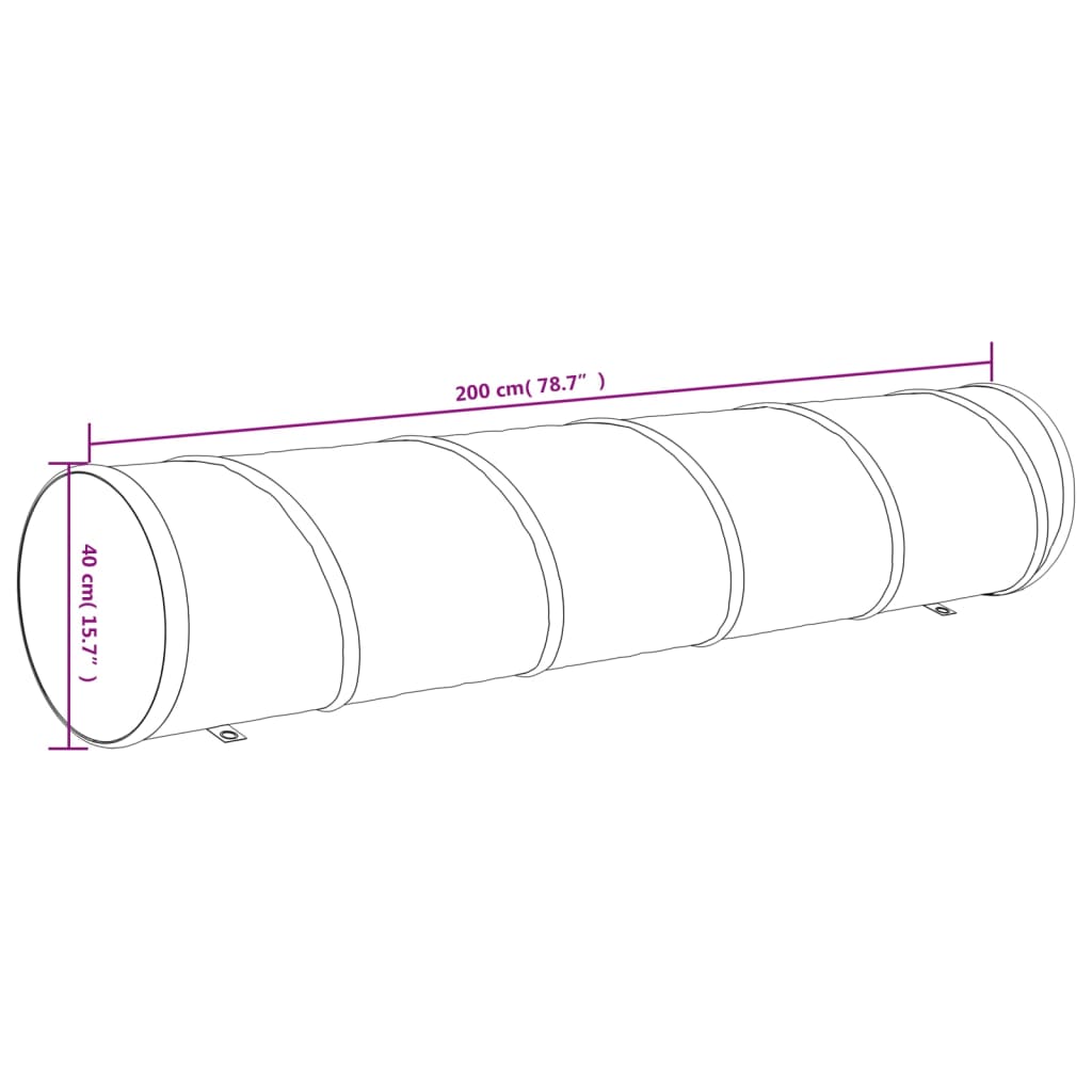 Hundetunnel blå Ø 40x200 cm polyester