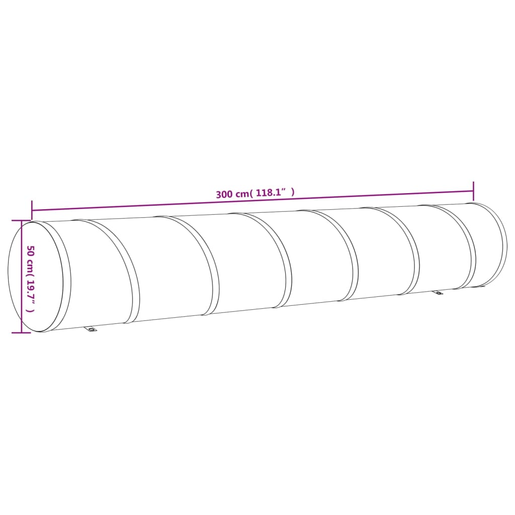 Hundetunnel blå Ø 50x300 cm polyester
