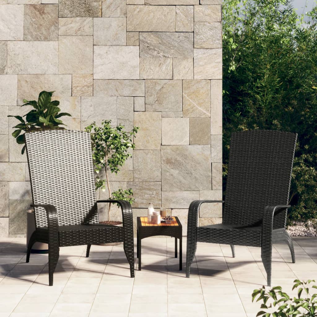 Hagestol Adirondack svart polyrotting