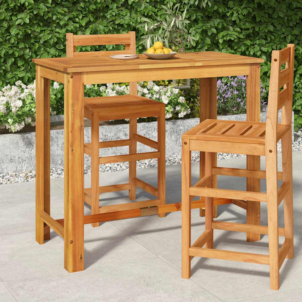 Utendørs barbord 120x60x105 cm heltre akasie