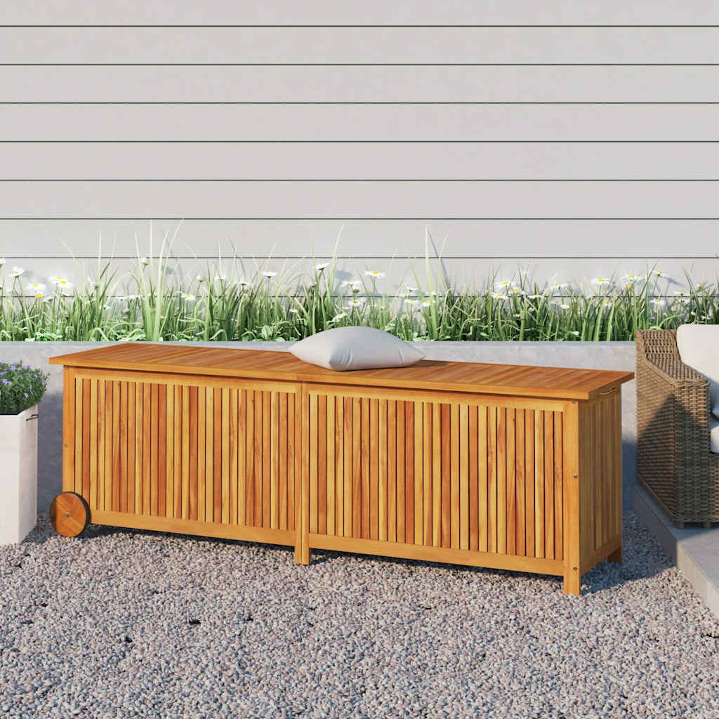 Putekasse med hjul 150x50x58 cm heltre akasie