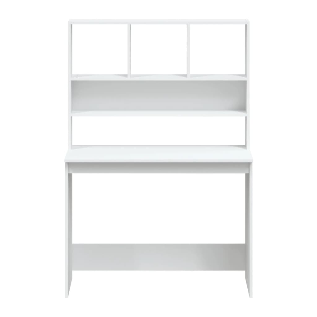Skrivebord med hyller hvit 102x45x148 cm konstruert tre vidaXL