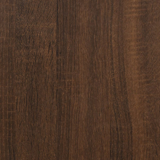 Skrivebord med hyller brun eik 102x45x148 cm konstruert tre