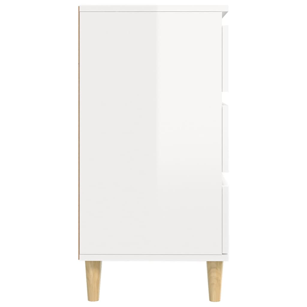 Skjenk høyglans hvit 60x35x70 cm konstruert tre