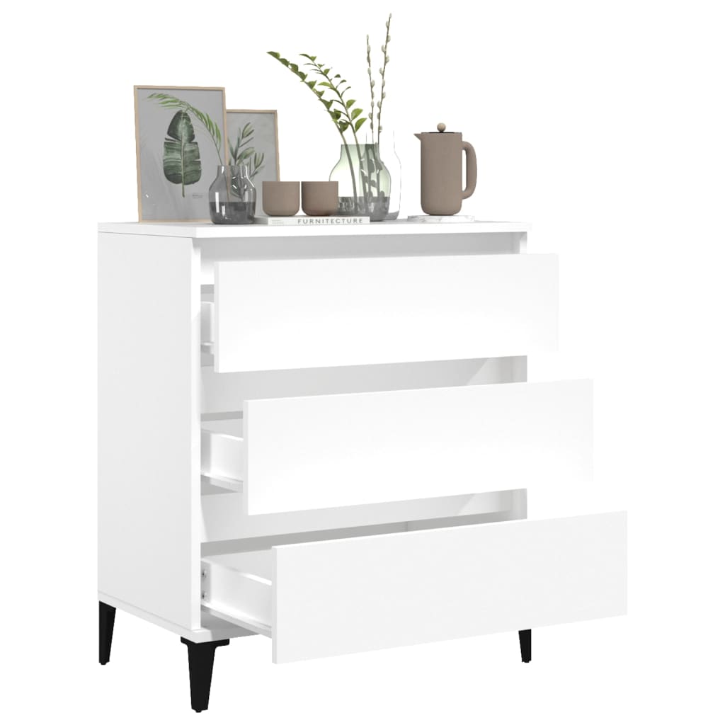 Skjenk hvit 60x35x70 cm konstruert tre