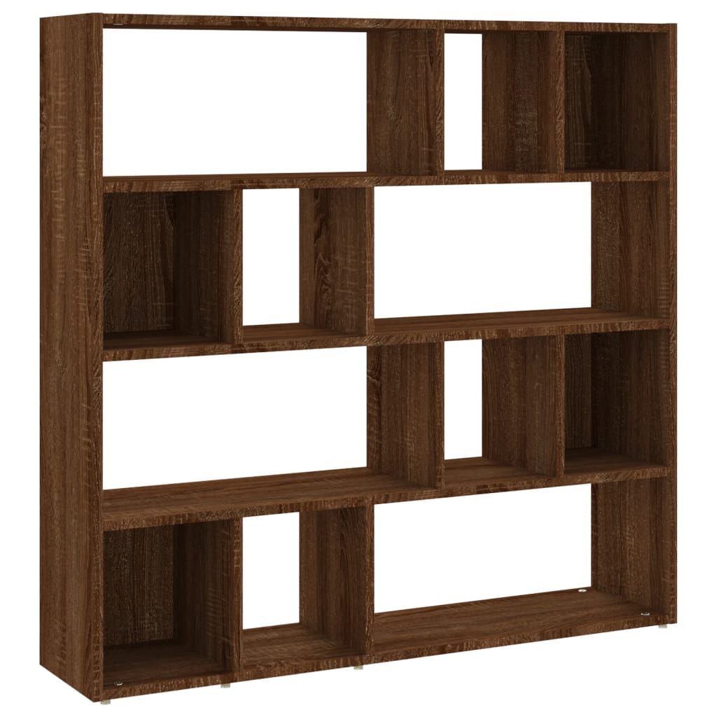 Bokhylle/romdeler brun eik 105x24x102 cm