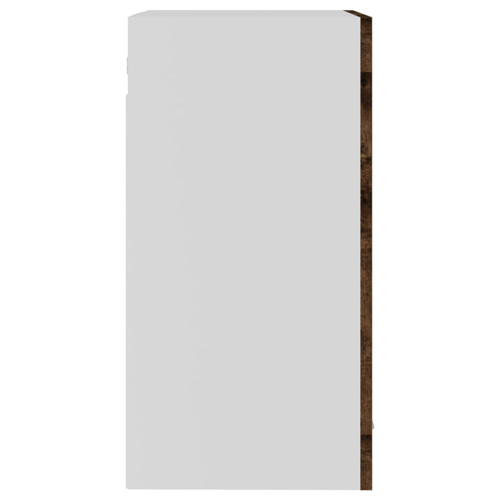 Vegghengt glasskap "Lyon" røkt eik 40x31x60 cm konstruert tre