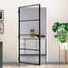 Innerdør svart 102x201,5 cm herdet glass og aluminium slank