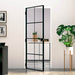 Innerdør svart 83x201,5 cm herdet glass og aluminium slank