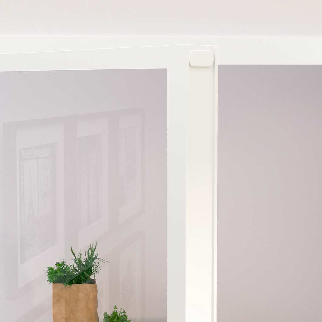 Innerdør hvit 83x201,5 cm herdet glass og aluminium slank
