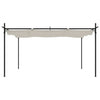 Pergola med uttrekkbar tak kremhvit 395x292x230 cm