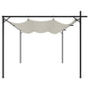Pergola med uttrekkbar tak kremhvit 395x292x230 cm