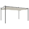 Pergola med uttrekkbar tak kremhvit 395x292x230 cm