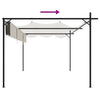 Pergola med uttrekkbar tak kremhvit 395x292x230 cm