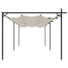 Pergola med uttrekkbar tak kremhvit 589x292x230 cm