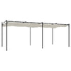 Pergola med uttrekkbar tak kremhvit 589x292x230 cm