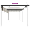 Pergola med uttrekkbar tak kremhvit 589x292x230 cm