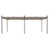 Pergola med uttrekkbar tak gråbrun 589x292x230 cm