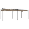 Pergola med uttrekkbar tak gråbrun 589x292x230 cm