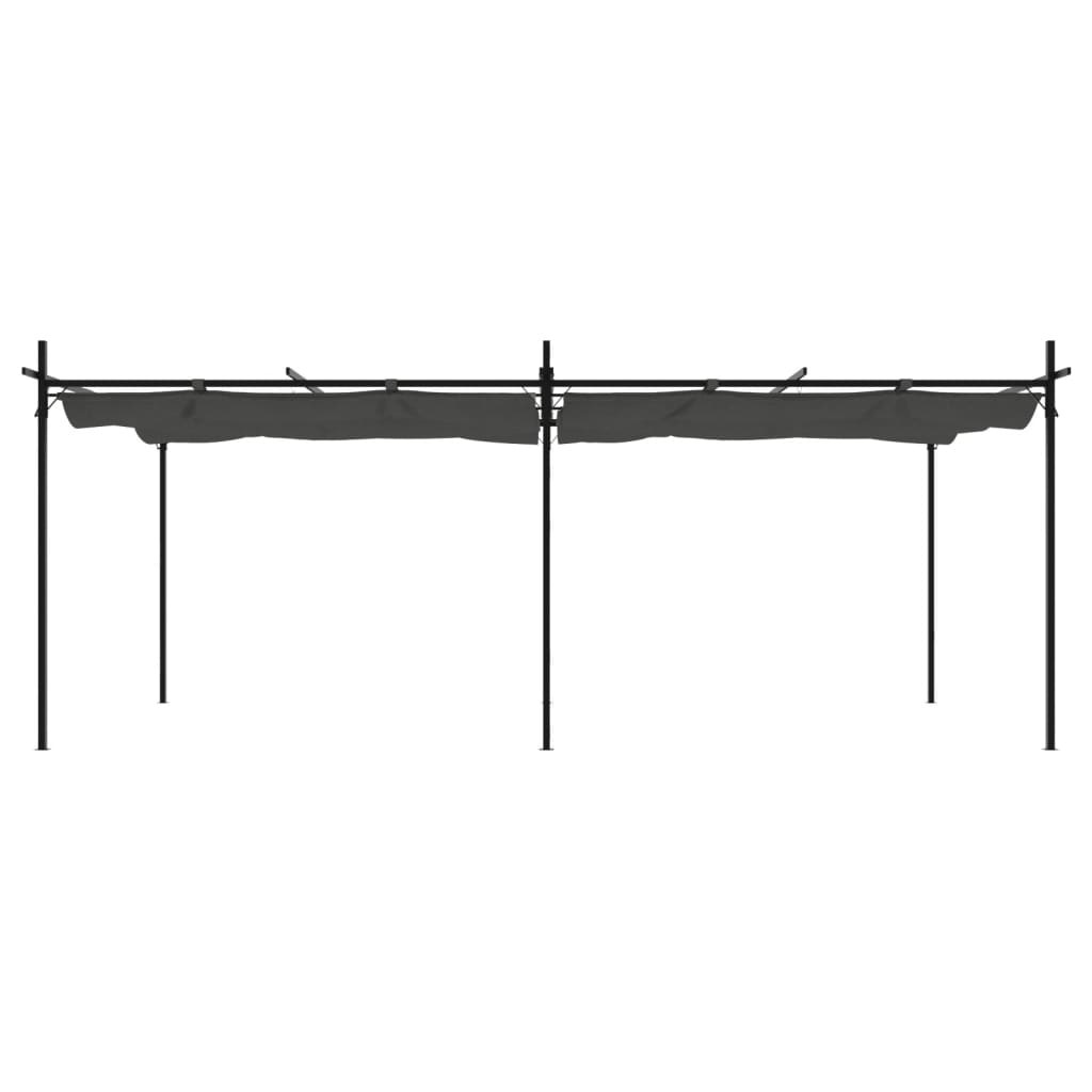Pergola med uttrekkbar tak antrasitt 589x292x230 cm