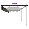Pergola med uttrekkbar tak antrasitt 589x292x230 cm