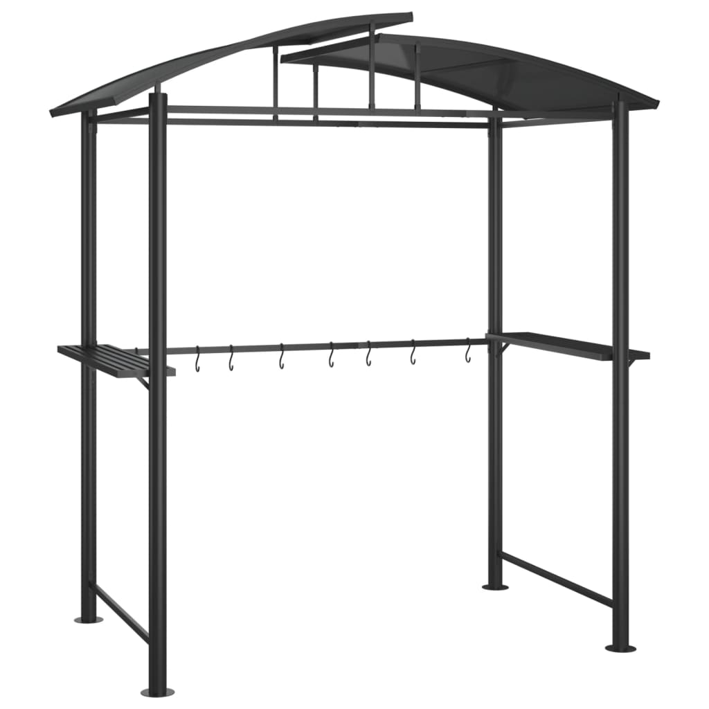 Grilltelt med sidehyller antrasitt 210x114x230 cm stål