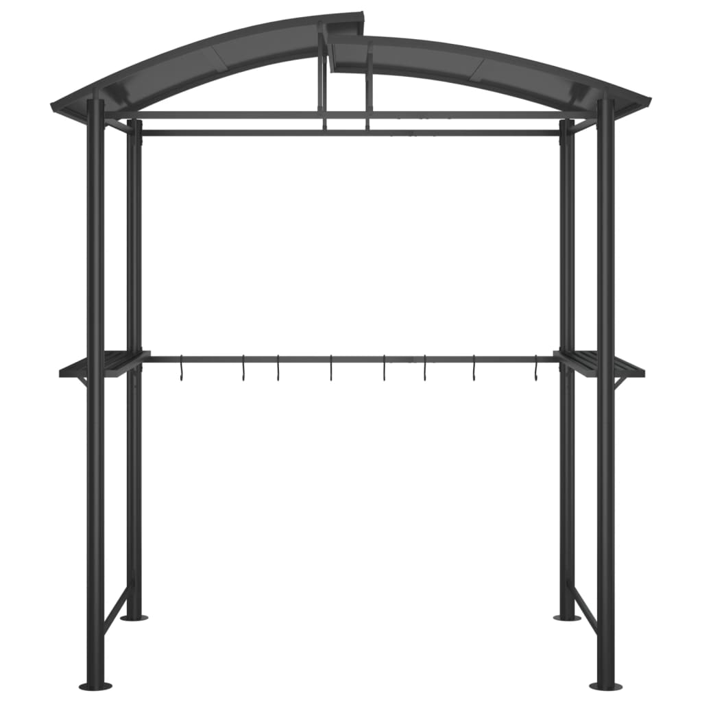 Grilltelt med sidehyller antrasitt 210x114x230 cm stål