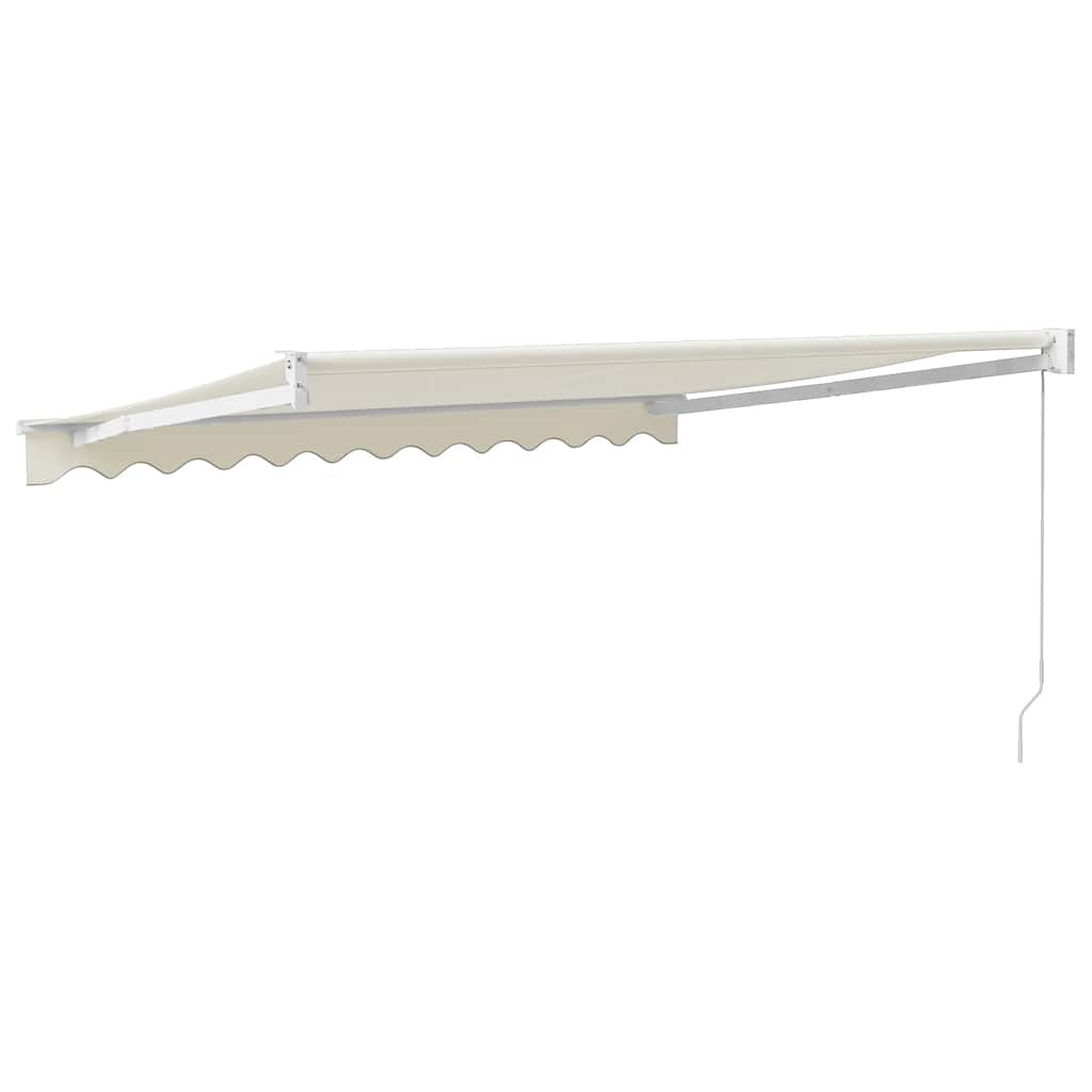 Uttrekkbar markise kremhvit 3x2,5 m stoff og aluminium vidaXL