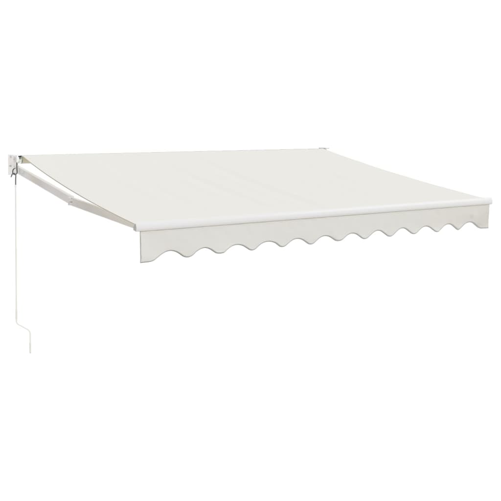 Uttrekkbar markise kremhvit 3,5x2,5 m stoff og aluminium vidaXL
