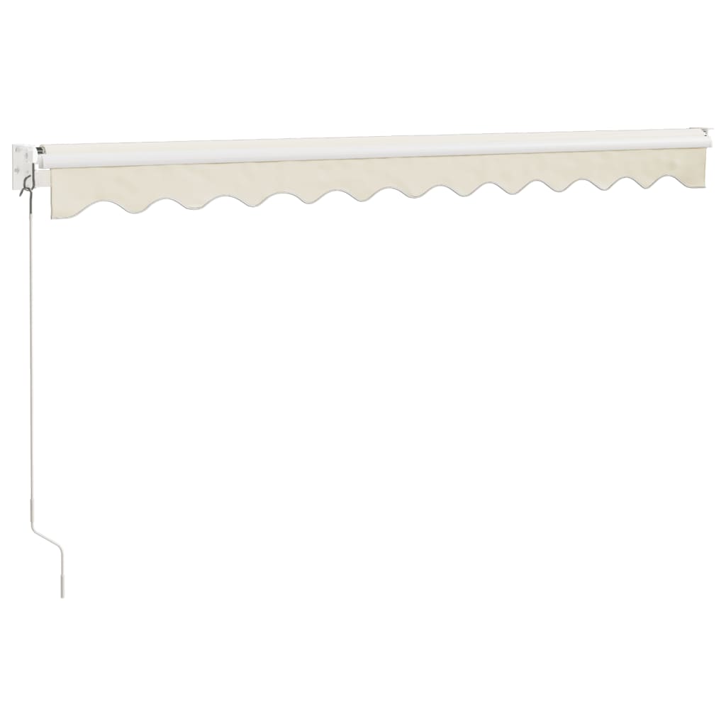 Uttrekkbar markise kremhvit 3,5x2,5 m stoff og aluminium vidaXL