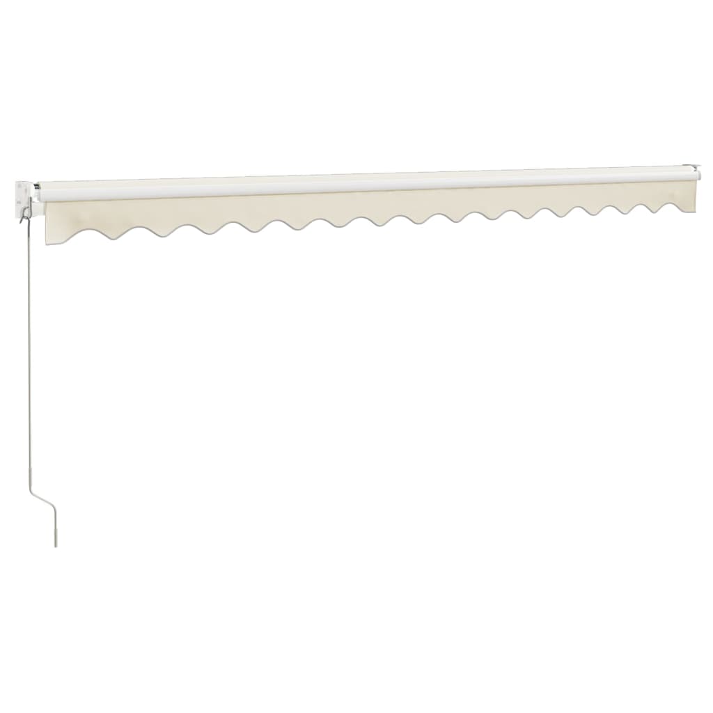 Uttrekkbar markise kremhvit 4x3 m stoff og aluminium vidaXL