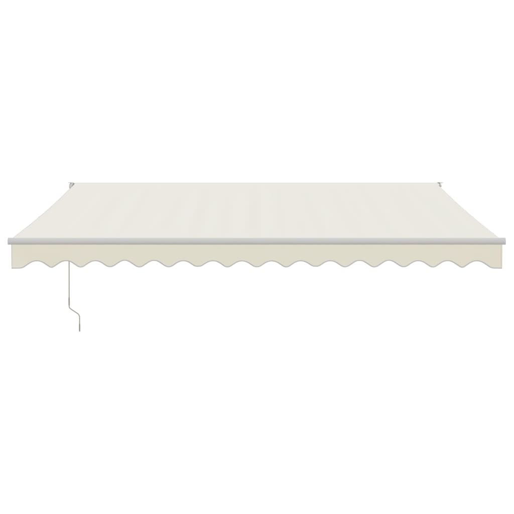 Uttrekkbar markise kremhvit 4,5x3 m stoff og aluminium vidaXL