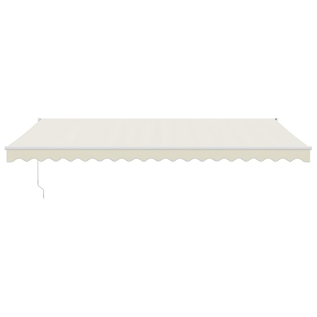 Uttrekkbar markise kremhvit 5x3 m stoff og aluminium