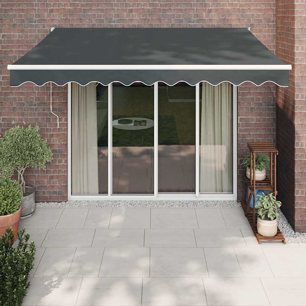 Uttrekkbar markise antrasitt 3,5x2,5 m stoff og aluminium vidaXL