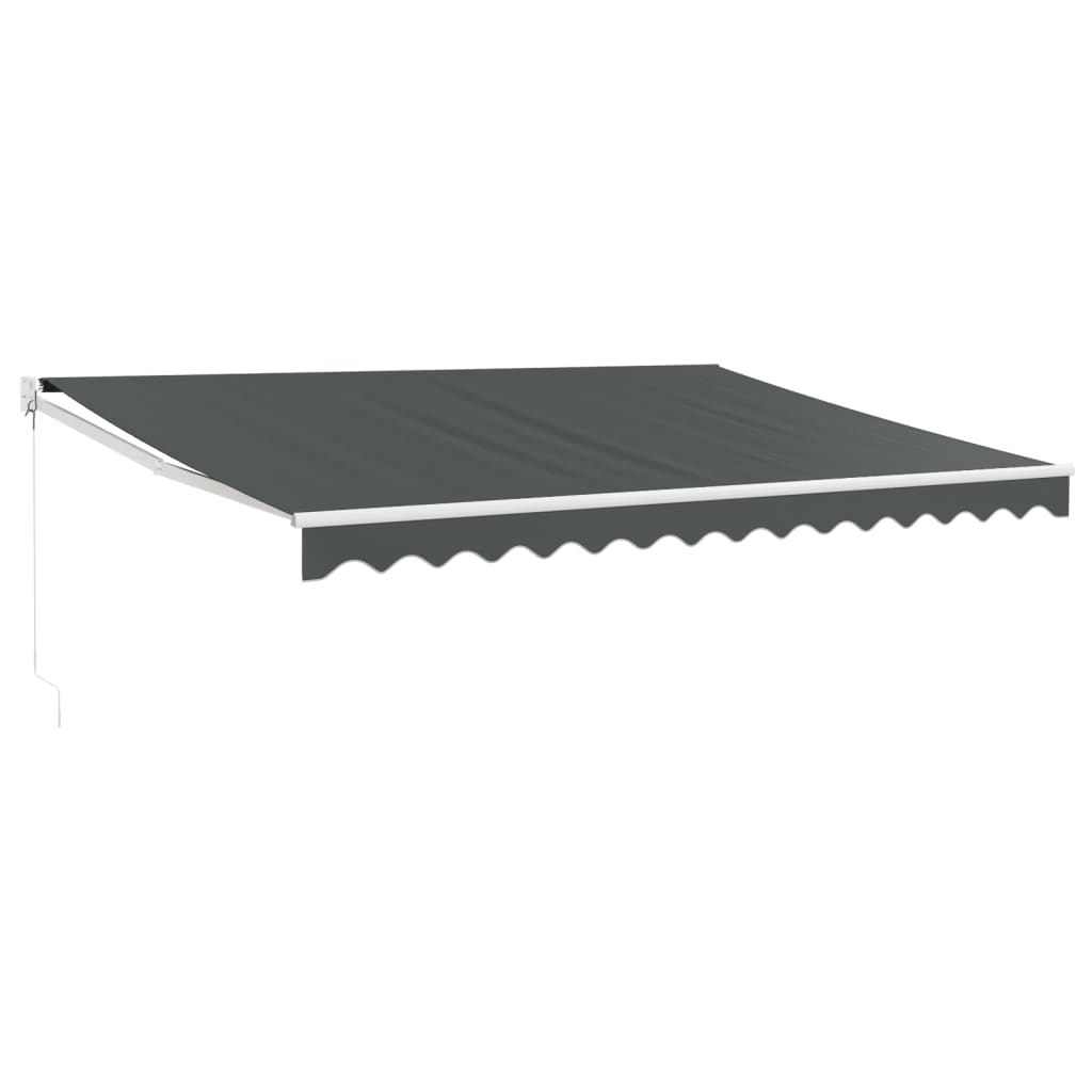 Uttrekkbar markise antrasitt 4x3 m stoff og aluminium vidaXL