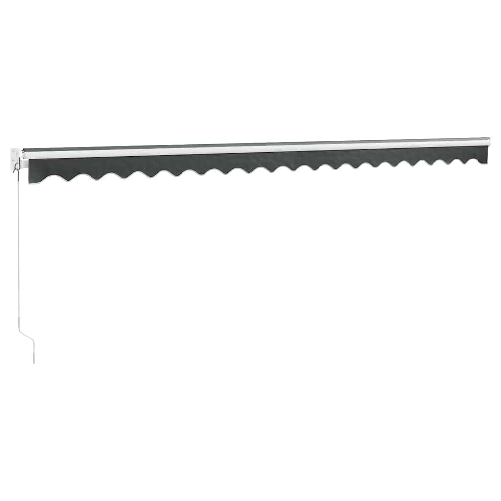 Uttrekkbar markise antrasitt 5x3 m stoff og aluminium
