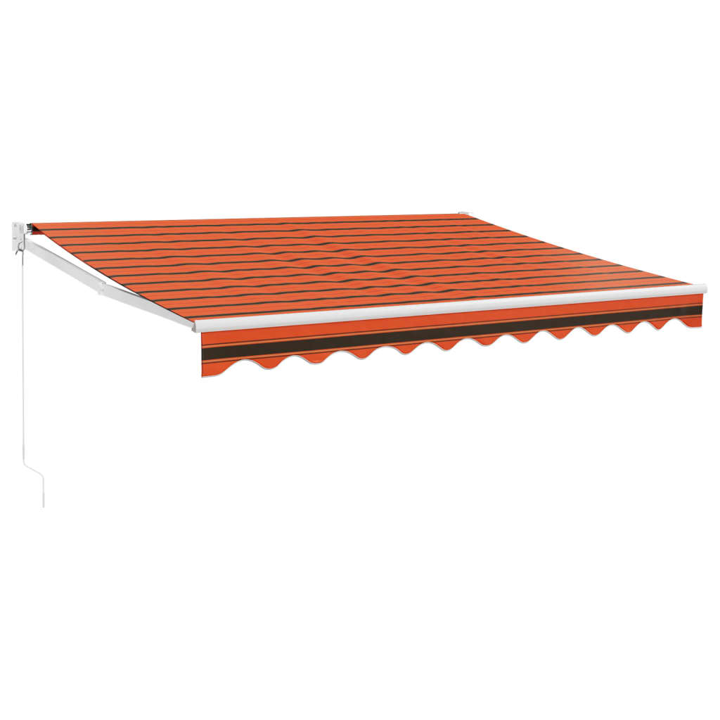 Uttrekkbar markise oransje og brun 3,5x2,5 m stoff og aluminium vidaXL