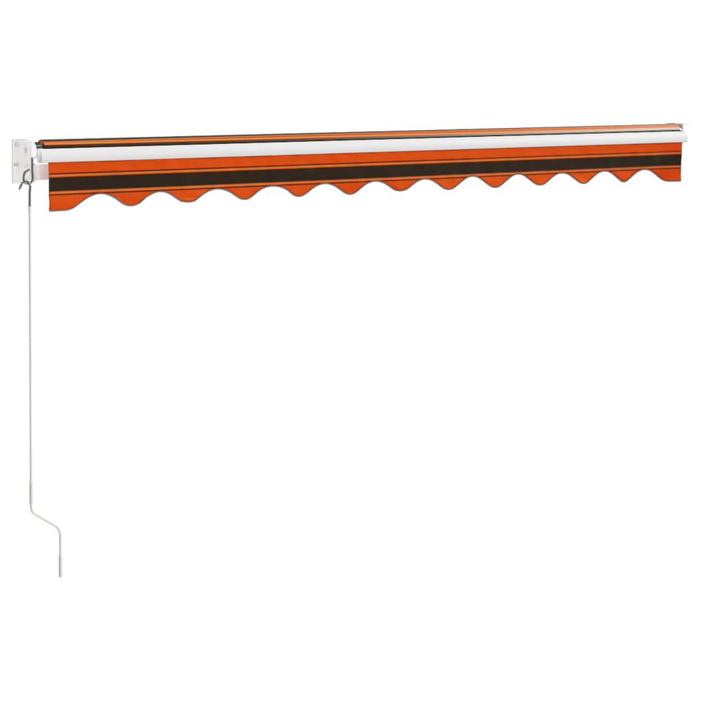 Uttrekkbar markise oransje og brun 3,5x2,5 m stoff og aluminium vidaXL