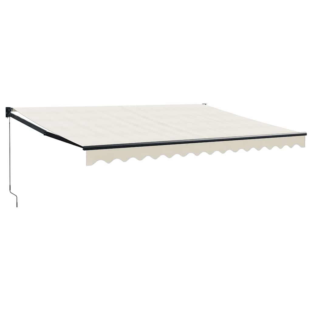 Uttrekkbar markise kremhvit 4x3 m stoff og aluminium